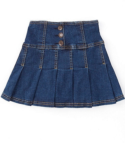 Hippie Girl Big Girls 7-16 Medium Wash Pleated Skirt