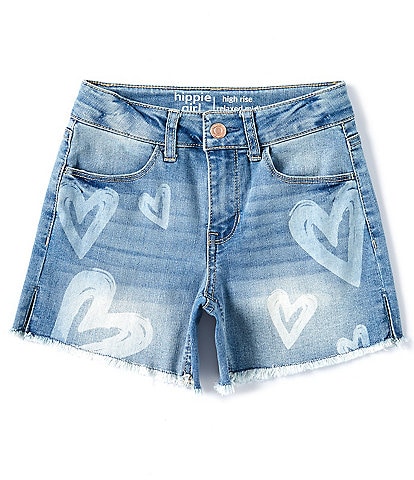Hippie Girl Big Girls 7-16 Heart Printed Shorts