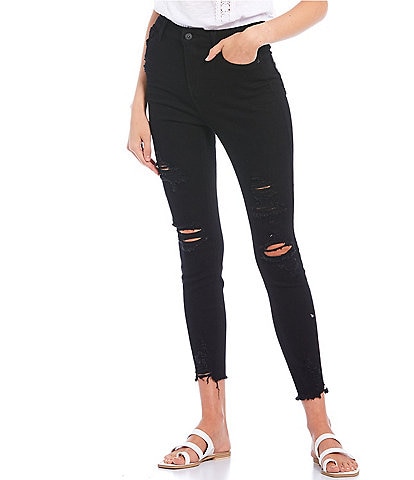 Hippie Laundry High Rise Destructed Throwback Skinny Jeans