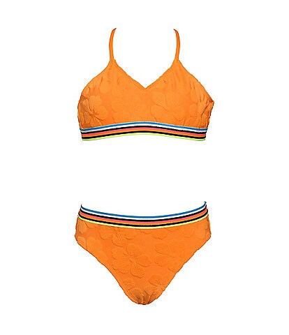 Hobie Big Girls 7-16 Terry Tropical Triangle Bra Top & Matching Hipster Bottom Two-Piece Swimsuit