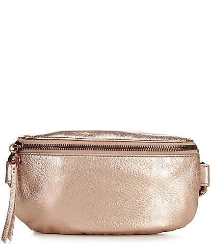 HOBO Fern Pink Gold Metallic Leather Belt Bag