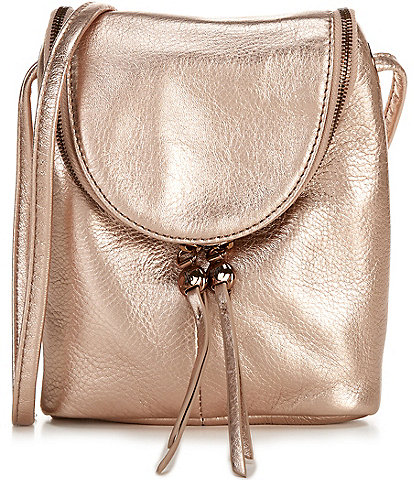HOBO Fern Pink Gold Metallic Leather Crossbody Bag