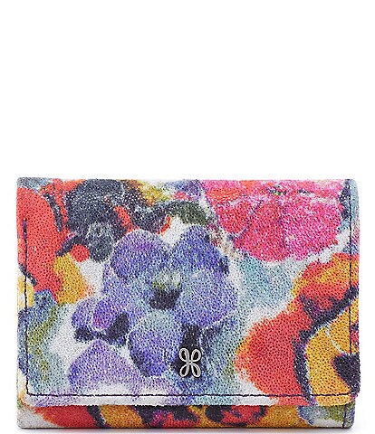 HOBO Jill Poppy Floral Print Leather Mini Trifold Wallet