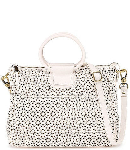 HOBO Sheila Ecru Daisey Perforated Medium Satchel Bag