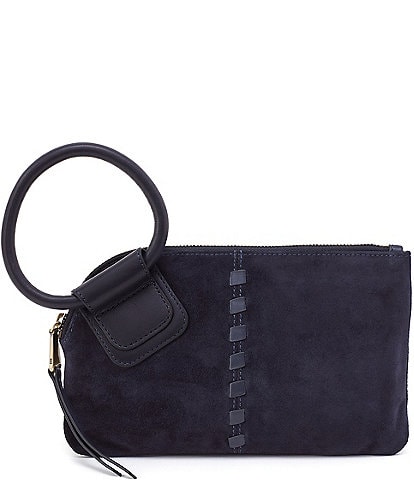 HOBO Suede Whipstich Detail Sable Wristlet