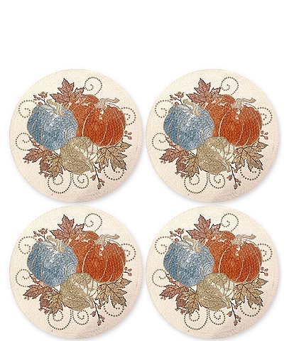 Homewear Harvest Gilded Pumpkins Placemats, Set of 4