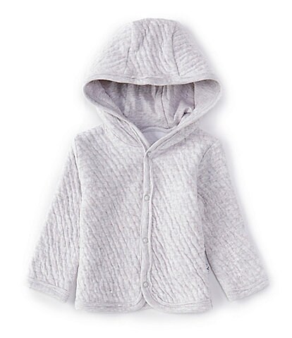 Honest Baby Clothing - Baby Boys Newborn - 12 Months Matelasse Organic Cotton Snap Front Hooded Jacket