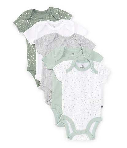 Honest Baby Clothing Baby Boy Newborn-12 Months Short Sleeve Organic Cotton Bodysuit 5-Pack