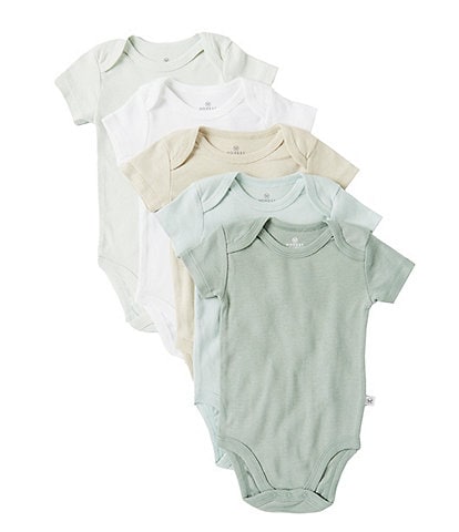 Honest Baby Clothing Baby Boys Newborn-12 Months Short Sleeve Organic Cotton Bodysuit 5-Pack