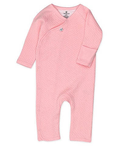 Honest Baby clothing - Baby Girls Newborn - 12 Months Organic Matelasse Side Snap Coverall