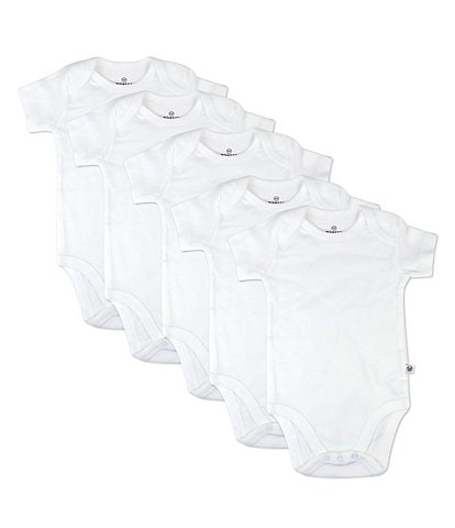 Honest Baby Clothing - Baby Newborn - 12 Months Short Sleeve Organic Cotton Bodysuit 5-Pack