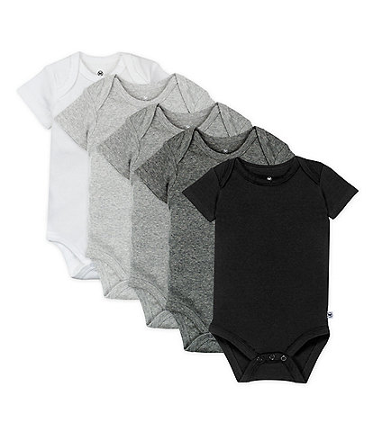 Honest Baby Clothing - Baby Newborn - 12 Months Short Sleeve Organic Cotton Bodysuit 5-Pack