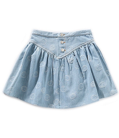 Honey & Sparkle Big Girls 7-16 Button-Front-Yoke Washed Denim A-Line Skirt