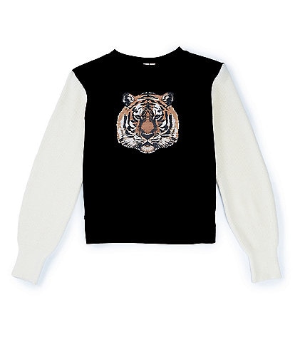 Honey & Sparkle Big Girls 7-16 Long Sleeve Tiger Pullover