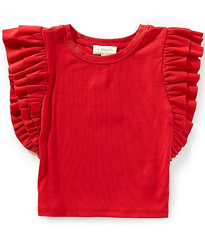 Honey & Sparkle Big Girls 7-16 Ruffle-Sleeve Knit Top