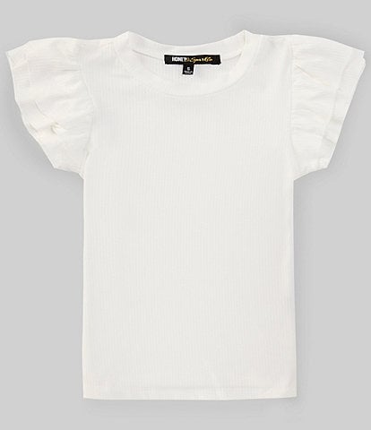 Honey & Sparkle Big Girls 7-16 Ruffle Sleeve T-Shirt