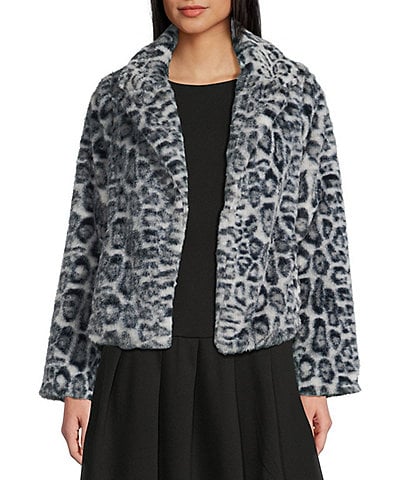 Honey & Sparkle Leopard Printed Faux Fur Jacket