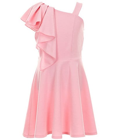 Honey and Rosie Big Girls 7-16 One-Shoulder Ruffle Fit & Flare Dress