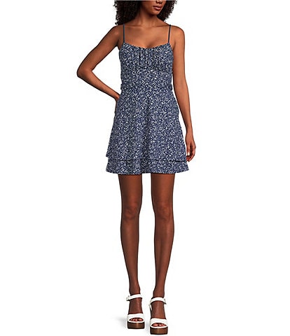 Honey and Rosie Printed Double Hem Fit-And-Flare Mini Dress