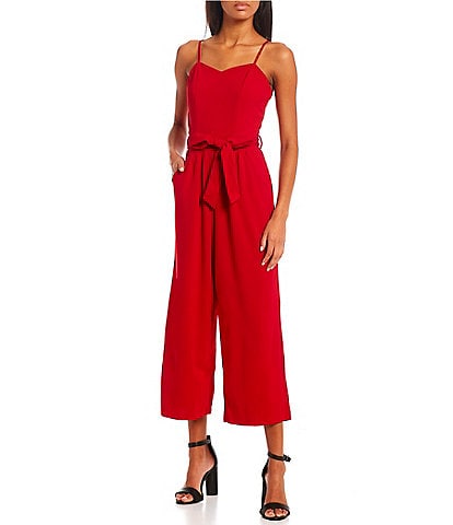 Honey and Rosie Sweetheart Neck Cropped Jumpsuit