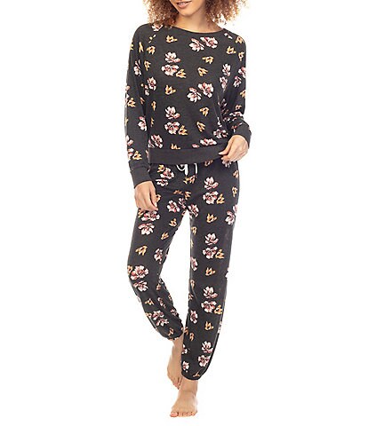 Honeydew Intimates Star Seeker Floral Print Crew Neck Long Sleeve Pajama Set
