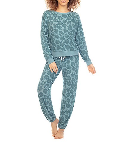 Honeydew Intimates Star Seeker Floral Print Crew Neck Long Sleeve Pajama Set