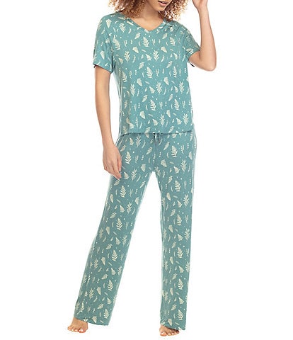 Honeydew Intimates Summer Nights Leaf Print Knit Pajama Set