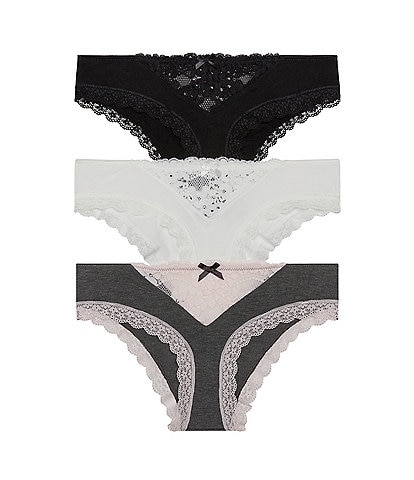 Panties DKNY Intimates Hipster Panty 3-Pack White/ Glow/ Black
