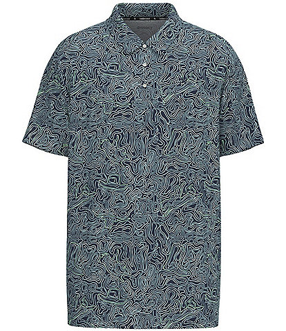 Hooey Drive Topography Print Short Sleeve Polo Shirt