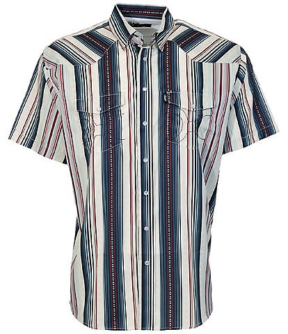 Hooey Short Sleeve Sol Stripe Pearl Snap Shirt