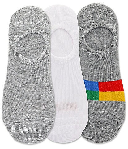 Hot Sox Checked-Striped/Solid Liner Socks 3-Pack