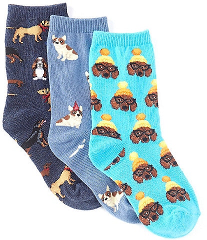 Hot Sox Kids 3-Pack Dogs Socks
