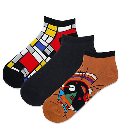Hot Sox Mondrian Kandinsky Low Cut Socks 3-Pack