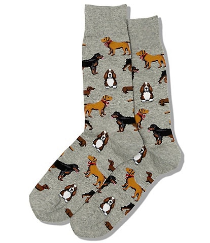Hot Sox Novelty Multi Dog Crew Socks