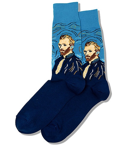 Hot Sox Novelty Van Gogh Self Portrait Crew Socks