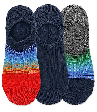 Hot Sox Ombre-Stripe/Solid Liner Socks 3-Pack