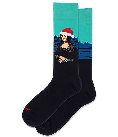 Hot Sox Santa Mona Lisa Crew Socks