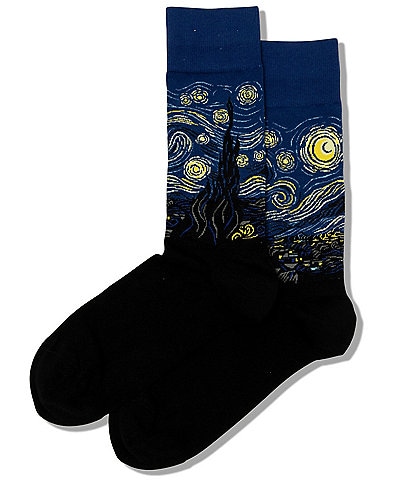 Hot Sox Novelty Starry Night Crew Socks