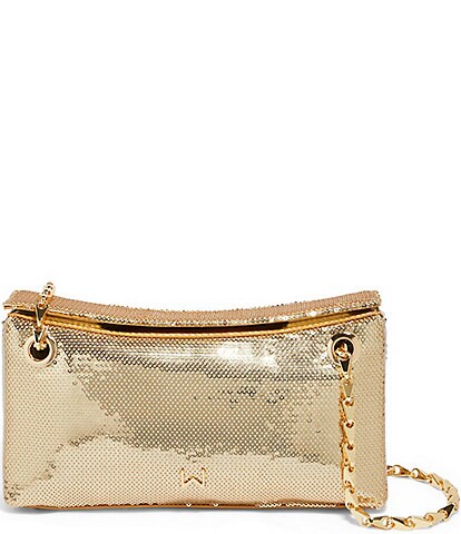 House of Want Gorgeous Gold Sequin Vegan Leather Shoulder Bag