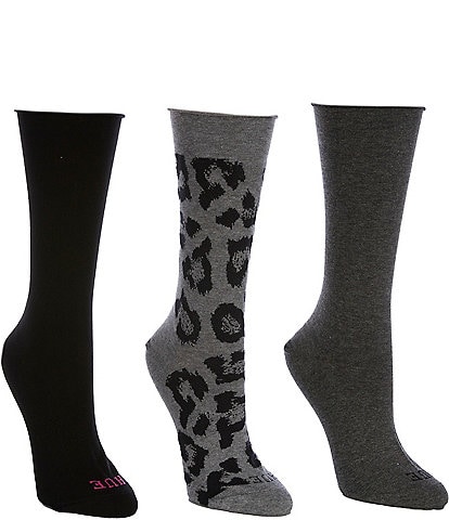 HUE Animal Print Jeans Crew Socks, 3 Pack