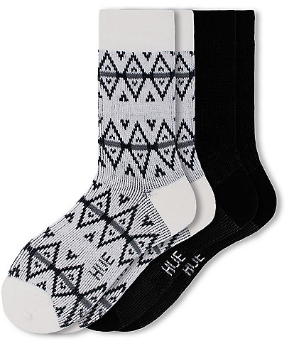HUE Argyle Stripe Boot Crew Socks, 2-Pack