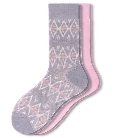 HUE Argyle Stripe Boot Crew Socks, 2-Pack