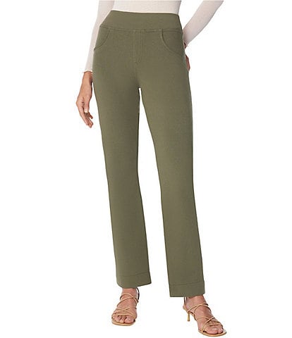 HUE Game-Changing High Rise Denim Straight Leggings