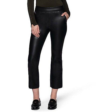 HUE Leatherette Cropped Boot Cut Leggings