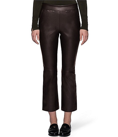HUE Leatherette Cropped Boot Cut Leggings