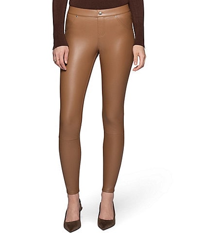 HUE Leatherette Mid-Rise Leggings