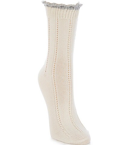 HUE Scalloped Tipped Boot Sock
