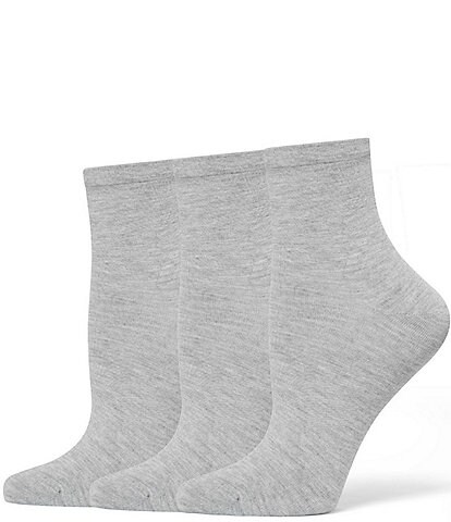 HUE Solid Sleek Mini Crew Sock, 3-Pack