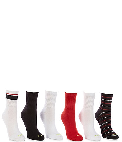 HUE Striped Mini Crew Socks, 6 Pack