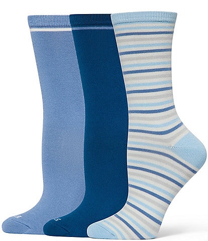 HUE Super Soft Stripe Crew Socks, 3-Pack